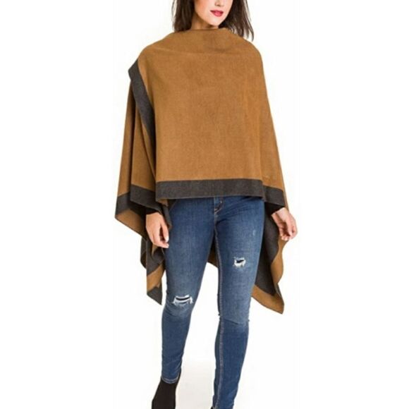 New Luxe Reversible Wrap Shawl Poncho Cardigan - Picture 8 of 16